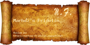 Marhás Fridolin névjegykártya